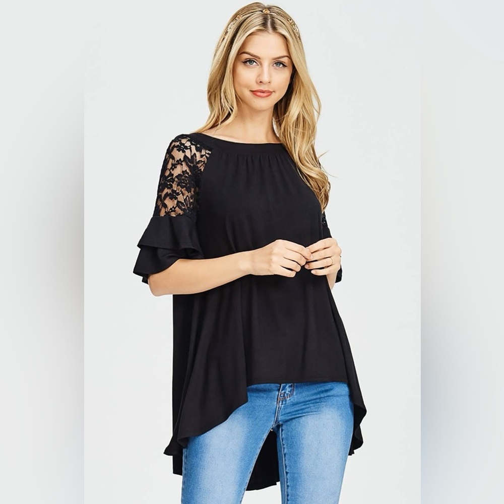 Emerald Black Asymmetrical Top